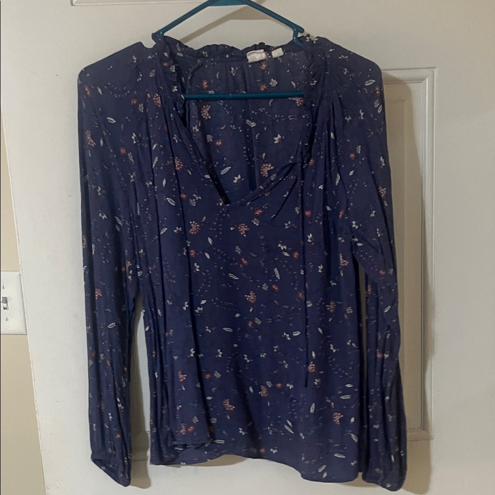 GAP Navy Floral Blouse